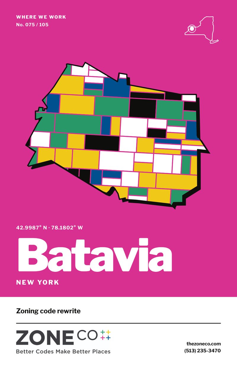 ZoneCo poster for Batavia, New York: Zoning code rewrite