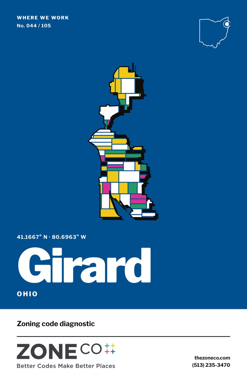 ZoneCo poster for Girard, Ohio: Zoning code diagnostic