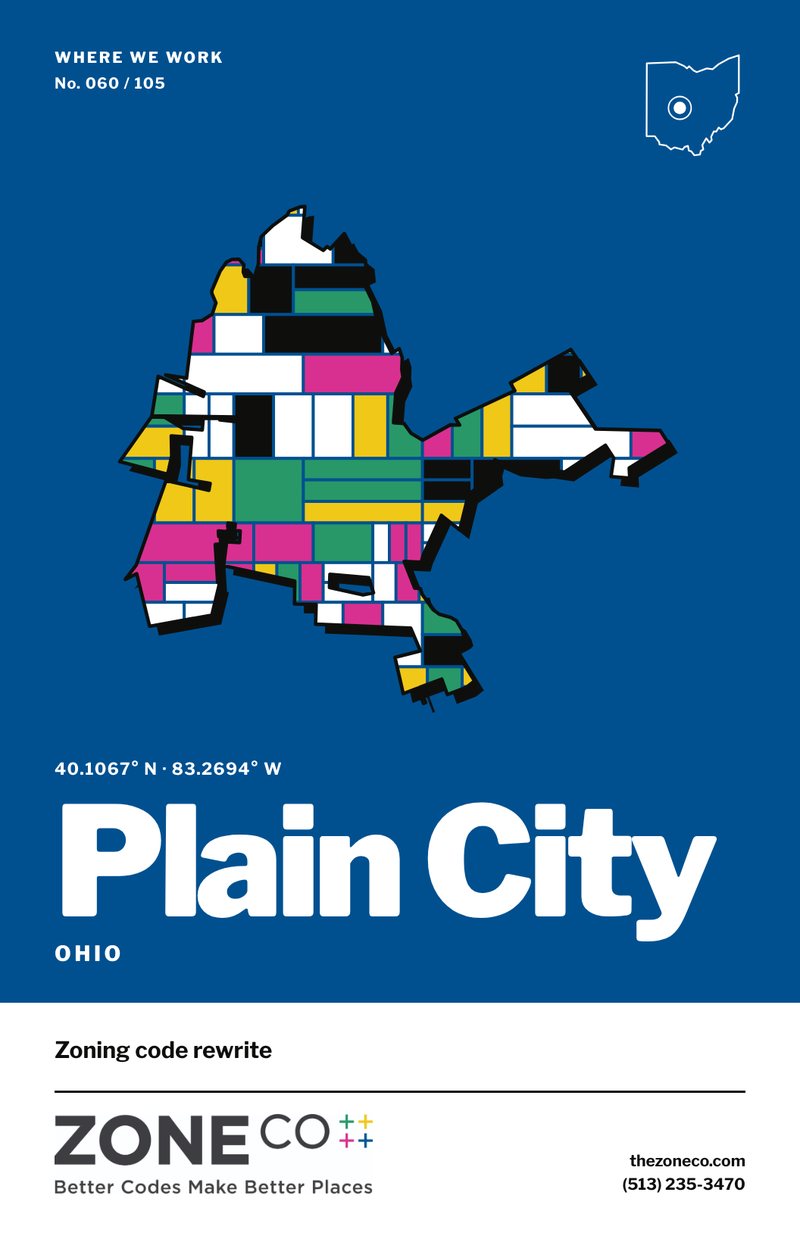 ZoneCo poster for Plain City, Ohio: Zoning code rewrite