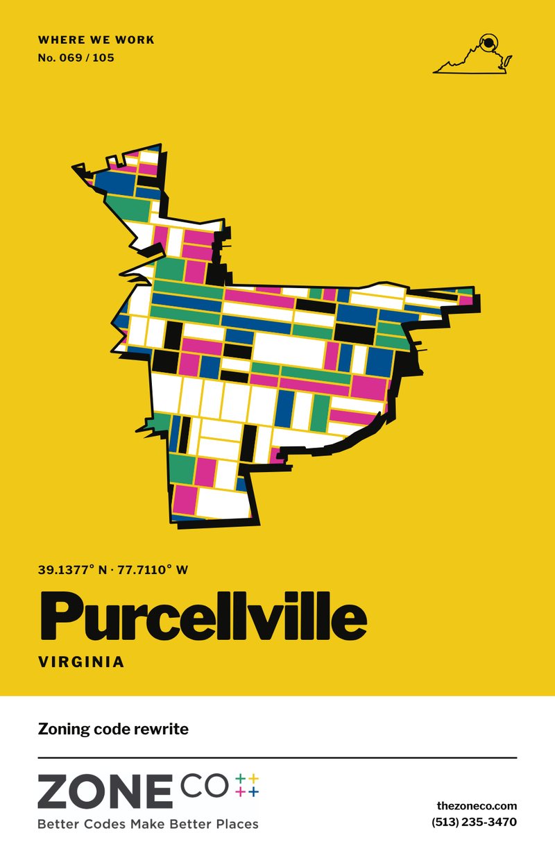 ZoneCo poster for Purcellville, Virginia: Zoning code rewrite