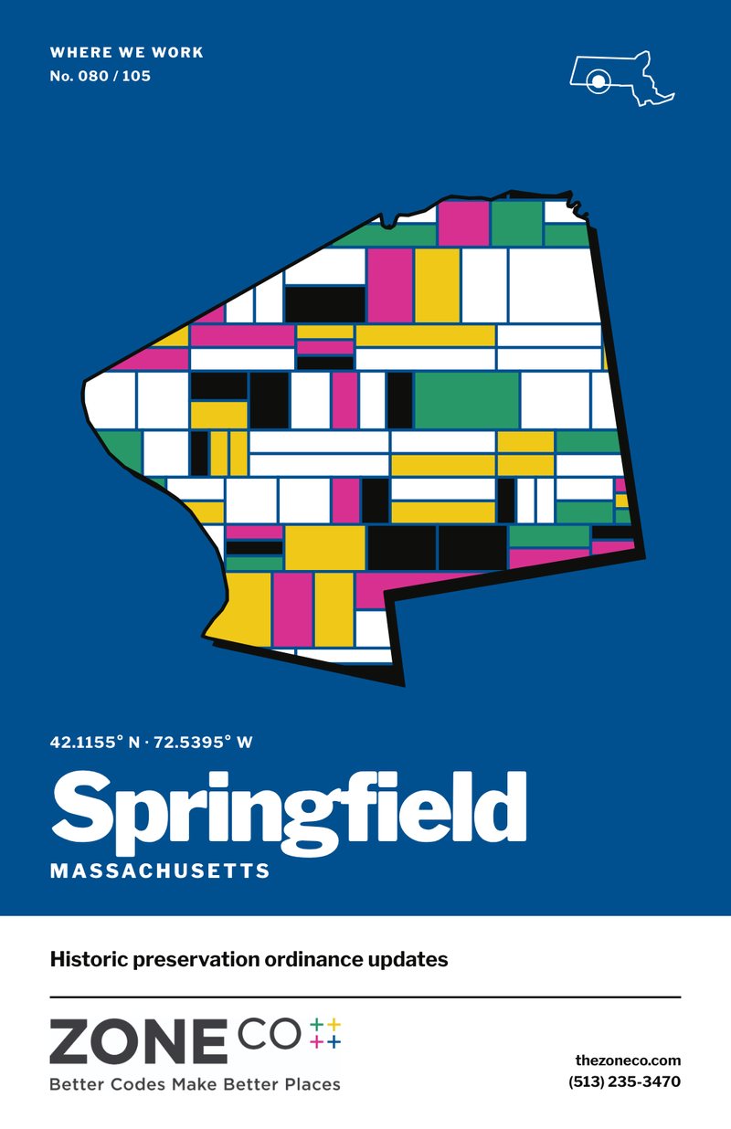 ZoneCo poster for Springfield, Massachusetts: Historic preservation ordinance updates
