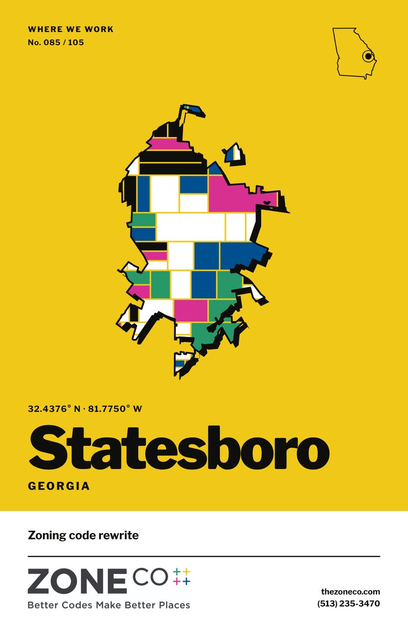 ZoneCo poster for Statesboro, Georgia: Zoning code rewrite